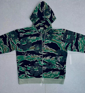 Sudadera con capucha unisex con cremallera, estilo oversize, lavado ácido, logotipo personalizado en relieve, estampado desgastado vintage, 400 g/m², de peso pesado para hombre - Product Image 4