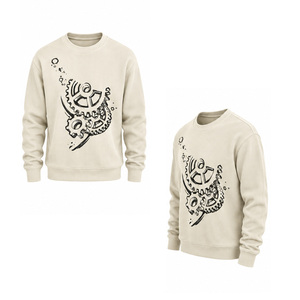 Sudadera de punto gofrado para hombre, cuello redondo, térmica, manga larga, estilo urbano de invierno, ropa casual personalizada al por mayor - Product Image 4