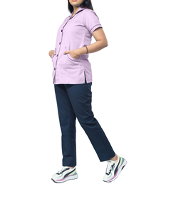 ชุดสครับโรงพยาบาลแบบปรับแต่งได้สำหรับทุกเพศ ชุดสครับทางการแพทย์แขนสั้น โพลีเอสเตอร์ผสมสแปนเด็กซ์ สำหรับฤดูร้อน ขายส่ง - Product Image 1