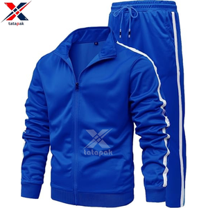 Traje Deportivo de Entrenamiento, 100% Algodón, Estilo Vintage, Color Sólido, Primavera, Corte Ajustado para Hombre, Ropa Deportiva Casual, Precio de Fábrica al por Mayor - Product Image 1