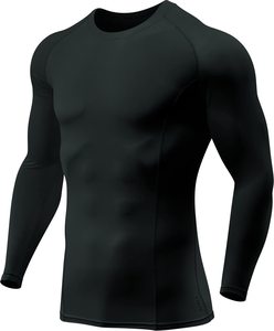 <b>Men</b> MMA Rash Guard Compression Shirt Turtle Neck Long Sleeve Athletic <b>Base</b> <b>Layer</b> Rash Guard For Gym Training Running Cycling Top - Product Image 1