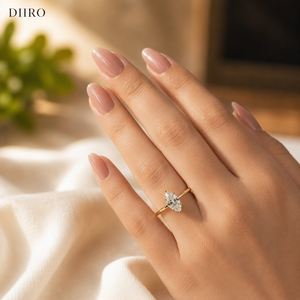 Anillo de Compromiso de Moissanita de Seis Puntas con Forma de Marquesa, Anillo de Aniversario con Diamantes, Chapado en Oro Amarillo, Anillo de Propuesta de Matrimonio - Product Image 2