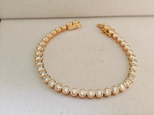 Bracelet tennis de luxe en diamants de laboratoire, plaqué or blanc 14 carats, taille brillant, tendance, certifié IGI, bijoux fins élégants pour femme - Product Image 3
