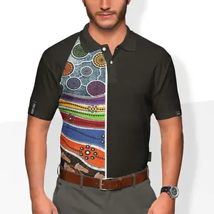 Sublimated Pattern Golf Polo Shirts Men's Clothing Atacado Alta Qualidade Polo Golf Shirts Quick Dry Polo T-shirt Drop Shoulder