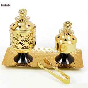 Quemador de incienso metálico con soporte para velas, quemador de incienso Oud, Mabkhara árabe, decoración islámica para el hogar, linterna aromática. - Product Image 2