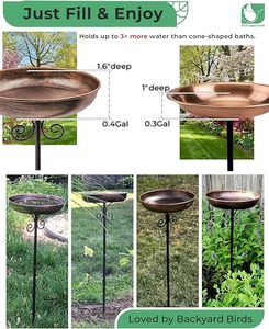 Nuevo Baño para Pájaros de Metal Clásico para Decoración de Jardín con Diseño Duradero y Fácil Acceso al Agua para las Aves - Product Image 2