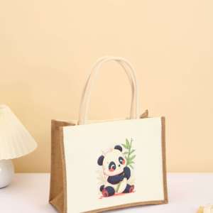 Sac cadeau en jute laminé de haute qualité avec poignées robustes - Product Image 6