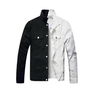 Chemise en jean pour homme à blocs de couleur, coupe droite, fermeture boutonnée, en coton, style décontracté, pour l'automne, design patchwork - Product Image 2