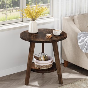 Table d'appoint ronde en bois de Sheesham artisanal |   Piedestal décoratif en noyer |   Vente en gros - Product Image 3