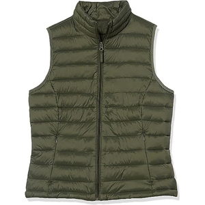 Women's Mock Neck Puffer Vest Windproof <b>Lightweight</b> Quilted <b>Gilet</b> Streetwear Zipper Closure Fall Winter Layering OEM Custom - Product Image 2