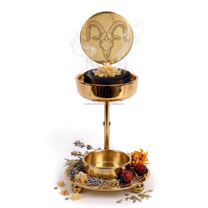 Manual <b>Slide</b> Height Adjustable Metal Incense Pot With Engraving - Product Image 6