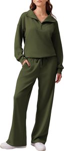 Conjunto de ropa de mujer al por mayor de 2 piezas: Top corto con cremallera y falda vaquera lavada de talle alto con abertura, ¡novedad! - Product Image 5