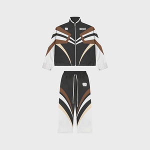 Ensemble de survêtement en nylon personnalisé avec veste à col montant et fermeture éclair, logo imprimé, fabrication OEM, marque privée, fabricant de vêtements de sport - Product Image 5