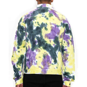 Chaqueta de mezclilla tie-dye para hombre fabricada en Pakistán, color personalizado, chaqueta de mezclilla tie-dye para hombre con logo personalizado, chaqueta de mezclilla para hombre - Product Image 5