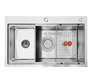 Fregadero de cocina de acero inoxidable 304 con relieve, un solo tazón, superficie cepillada, precio mayorista de fábrica de Vietnam - Product Image 2