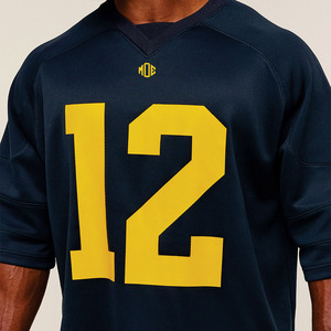 Camiseta de Fútbol Americano Personalizada de Malla para Hombre, Cuello en V, Transpirable, Deportiva, Ropa de Equipo, Personalización OEM, Etiqueta Privada, Suministro al por Mayor - Product Image 5