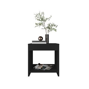 Comodino nero da 16,5 pollici con ripiano spazioso, accessorio d'arredo elegante e pratico - Product Image 3