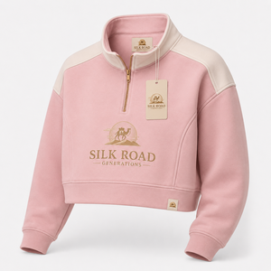 เสื้อสเวตเชิ้ตผ้าฟลีซกันเป็นขุย สีชมพู รุ่น Silk Road Generations สำหรับผู้หญิง ผลิตจากโพลีเอสเตอร์/คอตตอน ทรงปกติ ซิปด้านหน้า ลายโลโก้รูปอูฐ เหมาะสำหรับฤดูร้อน - Product Image 1
