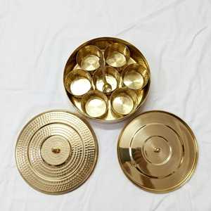 Golden Spice <b>Box</b> With Lid And Compartment For <b>Herbs</b> And Spices Metal <b>Herb</b> Storage Container Durable Design Hand Wash Only - Product Image 4