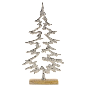 Ornement en forme d'animal primitif avec base en bois et accents en aluminium pour décoration de fête ou cadeau - Product Image 5