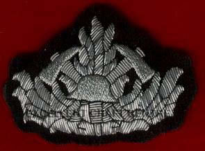 GERMAN CAP BADGE FIRE Custom Embroidered Cap Badge With Anchor And Laurel Wreath <b>Sew</b>-On Fabric Patch For Uniform Garment - Product Image 3
