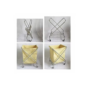 Durable X Shape <b>Large</b> Capacity Stainless Steel Laundry Cart Foldable <b>Frame</b> for Easy Laundry Collection Transportation Home Areas - Product Image 6