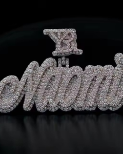 Hip Hop Jewelry Mens Iced Out Custom Letter <b>Pendant</b> 925 Sterling <b>Silver</b> VVS Moissanite Diamond Number Name <b>Initial</b> Logo <b>Pendant</b> - Product Image 1
