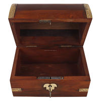 Tirelire carrée en bois de style indien pour enfants et adultes, avec logo personnalisé, design clé et vacances, 15x10x11cm, 300g, Fourniture d'usine