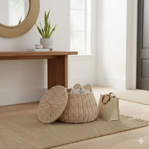 Cesta de Mimbre Navideña Artesanal - Product Image 4