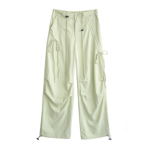 Spandex / Cotton Slimming Fit Workwear Constructional Cotton Canvas Cargo Woman <b>Drawstring</b> <b>Trouser</b> - Product Image 2