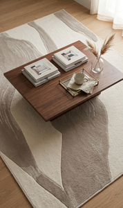 Tapis moderne abstrait à poils longs de qualité supérieure, tufté à la main, pour salon et chambre, écologique et extra épais - Product Image 6
