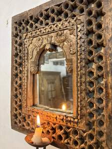 Panel de arco de madera tallado a mano antiguo |   Marco de Puerta Vintage de Estilo Indio Moderno de Mediados de Siglo, Decoración de Pared, Muebles para el Hogar, Dormitorio, Duradero - Product Image 3