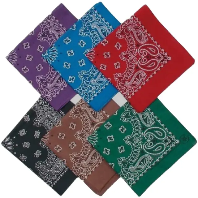 Fabricação de lenços de lenços com logotipo impresso paisley colorido personalizado bandana quadrada de algodão macio best Product lenços lenço