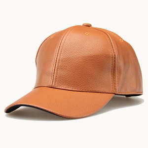 Kivotech Unisex Brown Pu Leather 6-Panel <b>Baseball</b> <b>Cap</b> Fitted Casual Adult Hat Solid Color Four Seasons Style - Product Image 4