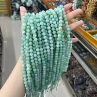 Perles de Jadeite Naturelle de Birmanie Vertes Lisses à Taille Brillante Qualité AA+ Énergie Guérisseuse Bracelet Amovible DIY Bijoux à Changement de Couleur