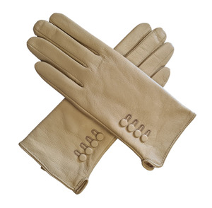 Gants en cuir bleu marine, longueur poignet, style uni, non doublés, design thermique pour un usage quotidien en hiver, style décontracté - Product Image 3
