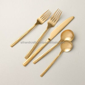 Ensemble de couverts en laiton fin et moderne de luxe, finition dorée polie, vaisselle pour la restauration fine, hôtel, restaurant - Ali Handicrafts - Product Image 5
