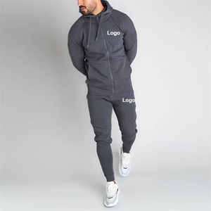 Survêtements pour hommes, ensembles de survêtements personnalisés en deux pièces, en polyester et coton, avec logo personnalisé, survêtements de sport pour hommes - Product Image 4
