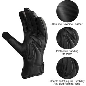 Gants de moto classiques de luxe en cuir respirant pour moto, motocross et course, compatibles écran tactile - Product Image 4