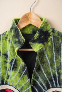 MONIT MARKETING Elegant Suzani <b>Velvet</b> Reversible Bomber <b>Quilted</b> Cotton Eco-Friendly Handmade Short Embroidered Indian Boho - Product Image 3