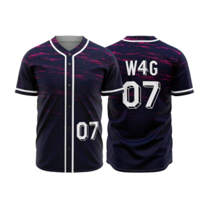 W4G Unisex Baseball Jersey Sublimated Print 100% <b>Polyester</b> Short Sleeve Breathable Regular Fit Autumn/Winter Team Apparel - Product Image 1