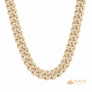 สร้อยคอโมอิสซาไนต์ชุบทอง 18K แบบ Cuban Link สไตล์ฮิปฮอป สำหรับผู้หญิงและผู้ชาย เหมาะสำหรับงานปาร์ตี้ ของขวัญสุดหรู เครื่องประดับชั้นดีจากนิวยอร์กซิตี้ - Product Image 1