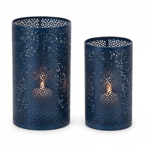 Porte-bougie cylindrique en acier inoxydable avec motif géométrique découpé pour la décoration de la maison, mariage, Noël, vaisselle de table - Product Image 5