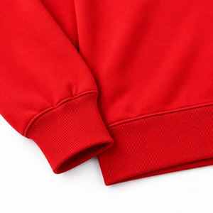 เสื้อสเวตเชิ้ตคอกลมสีแดงสำหรับผู้ชาย ทรงโอเวอร์ไซส์ ผ้าถักเนื้อแน่น แขนยาว สวมใส่สบาย ระบายอากาศได้ดี น้ำหนัก 340 กรัม เหมาะสำหรับฤดูหนาว - Product Image 3