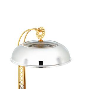 Plat à chafing dish de style arabe plaqué or avec couvercle suspendu et cuillère de service, chauffe-plats rond en acier inoxydable pour banquets de luxe - Product Image 5