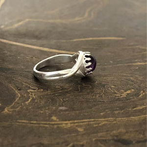 Anillo de Plata de Ley 925 con Forma de Ojo, Amatista Púrpura Redonda, Antideslustre, Hipoalergénico, Joyería al por Mayor - Product Image 4
