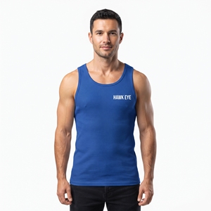Men's Sports Training Tank <b>Top</b> <b>Blue</b> Lightweight Sleeveless Gym <b>Vest</b> Crew Neck Fitness Workout Apparel - Product Image 5