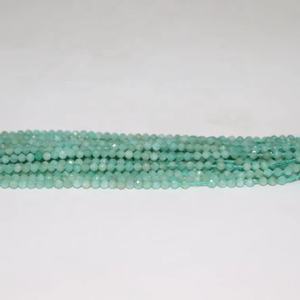 Cuentas Rondelle facetadas de amazonita natural, hebra de 2-2,25mm, 12,5 pulgadas para la fabricación de joyas - Product Image 1