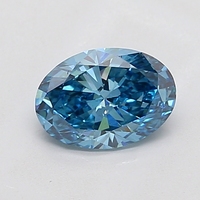 Diamante Ovalado de Corte Preciso Cultivado en Laboratorio, 1.00-1.10 Quilates, Color Azul Fantasía Vívido, Claridad VS2, Piedra Suelta Certificada para Joyería Fina de Lujo