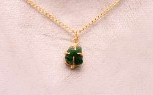 Collar con Colgante de Jade Verde Natural, Plata de Ley 925, Chapado en Plata, Certificado IGI, Engaste de Puntas, Minimalista, Gema Natural - Product Image 3